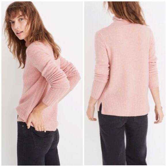 Madewell Inland Turtleneck Sweater Women's XS Wool Alpaca in Coziest Yarn Pink - Picture 10 of 10